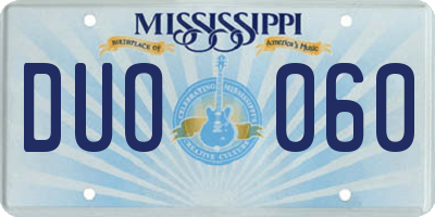 MS license plate DUO060