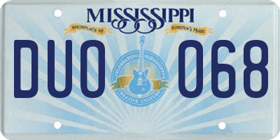 MS license plate DUO068