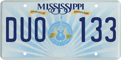 MS license plate DUO133
