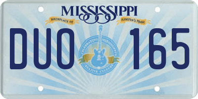 MS license plate DUO165