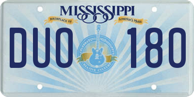 MS license plate DUO180