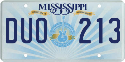 MS license plate DUO213