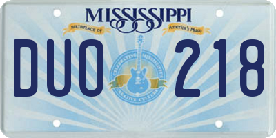 MS license plate DUO218