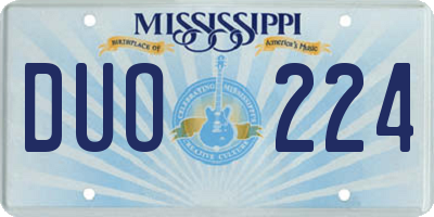 MS license plate DUO224