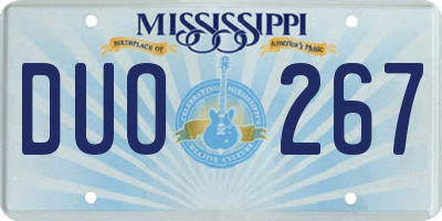 MS license plate DUO267