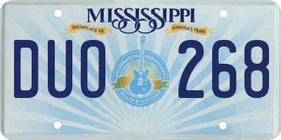 MS license plate DUO268