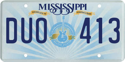 MS license plate DUO413