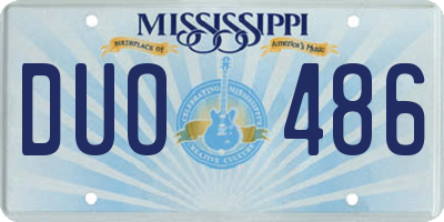 MS license plate DUO486