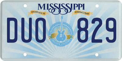 MS license plate DUO829