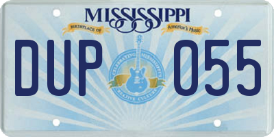 MS license plate DUP055