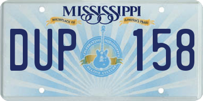 MS license plate DUP158