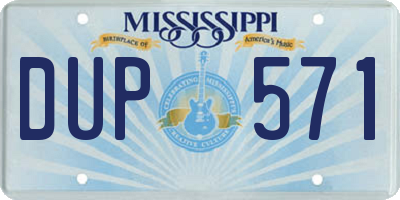 MS license plate DUP571