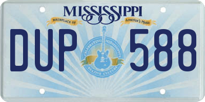 MS license plate DUP588