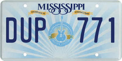 MS license plate DUP771