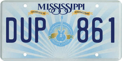 MS license plate DUP861