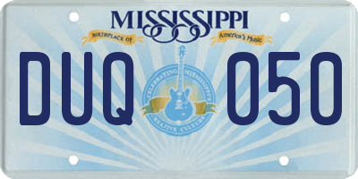 MS license plate DUQ050