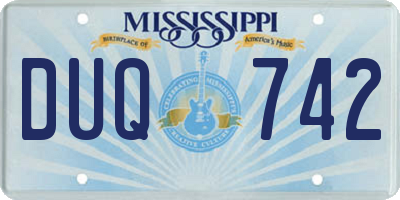 MS license plate DUQ742