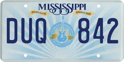 MS license plate DUQ842
