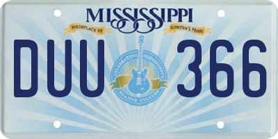 MS license plate DUU366