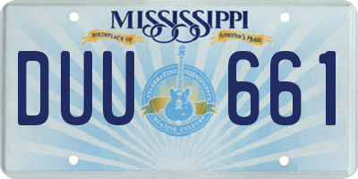 MS license plate DUU661