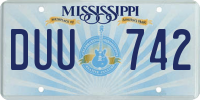 MS license plate DUU742