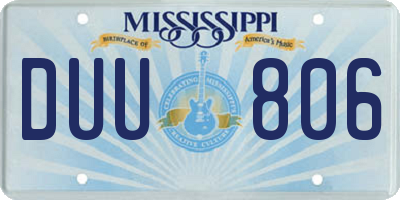 MS license plate DUU806