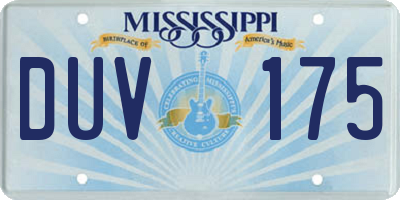 MS license plate DUV175