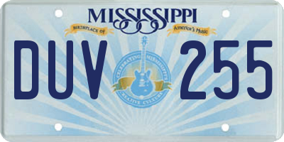 MS license plate DUV255