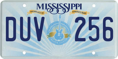 MS license plate DUV256