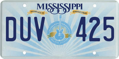 MS license plate DUV425