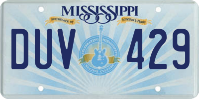 MS license plate DUV429
