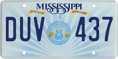 MS license plate DUV437