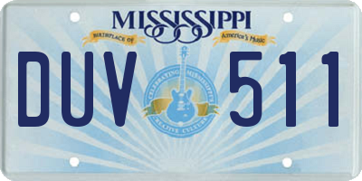 MS license plate DUV511