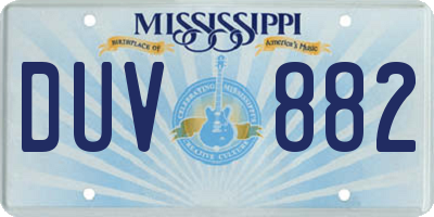 MS license plate DUV882
