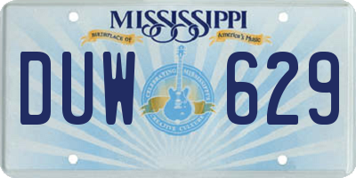 MS license plate DUW629