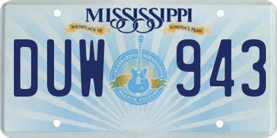 MS license plate DUW943