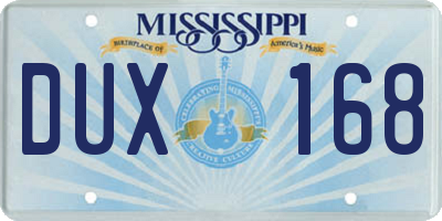 MS license plate DUX168