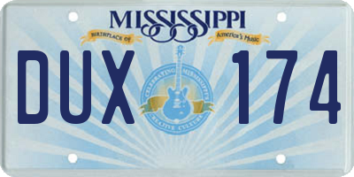 MS license plate DUX174