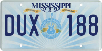 MS license plate DUX188