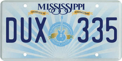 MS license plate DUX335