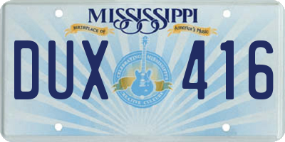 MS license plate DUX416