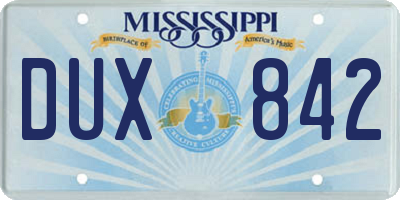 MS license plate DUX842