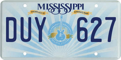 MS license plate DUY627
