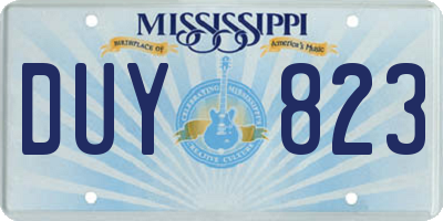 MS license plate DUY823