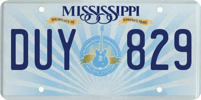 MS license plate DUY829