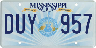 MS license plate DUY957