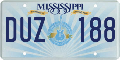 MS license plate DUZ188