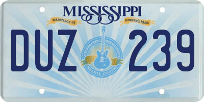MS license plate DUZ239
