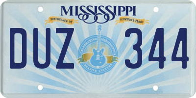 MS license plate DUZ344