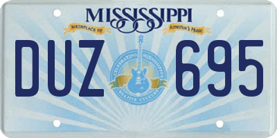 MS license plate DUZ695